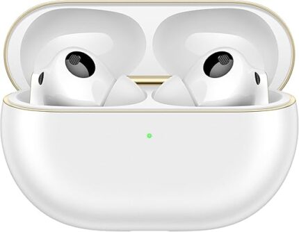 هواوي سماعات أذن لاسلكية فري بادز برو 4، صوت حقيقي مع مشغل مزدوج، مكالمات ثابتة وواضحة، خاصية إلغاء الضوضاء النشطة الذكية الديناميكية، متوافقة مع iOS واندرويد بخاصية إلغاء الضوضاء، أبيض ثلجي